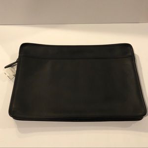 NWT Vintage Coach Leather Black Document Bag
